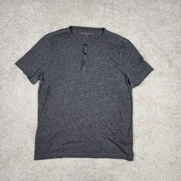 John Varvatos Star Collection Heather Grey Henley Button size Medium M Clean USA - Picture 1 of 7